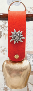 Glocke Filzband Edelweiss messing 6cm